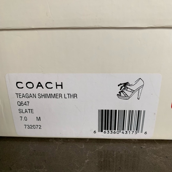 Like new Coach Teagan Shimmer leather slate sz 7 - Picture 8 of 8